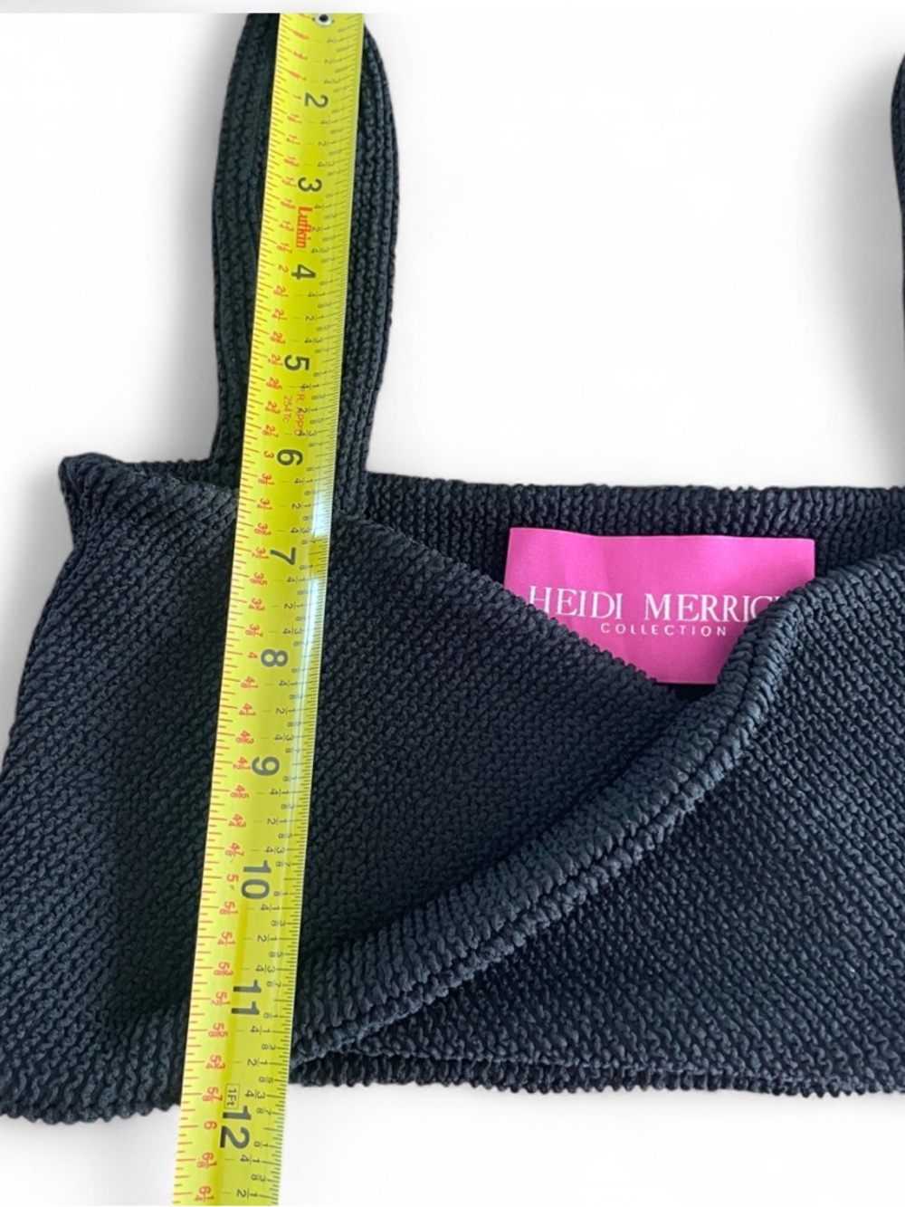 Heidi Merrick Collection-Pyla Black Textured Twist Swim Top View 4